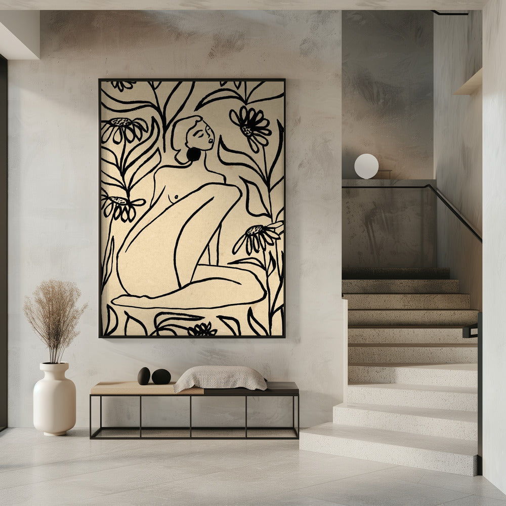 Mädchen im Sonnenblumenfeld | Poster