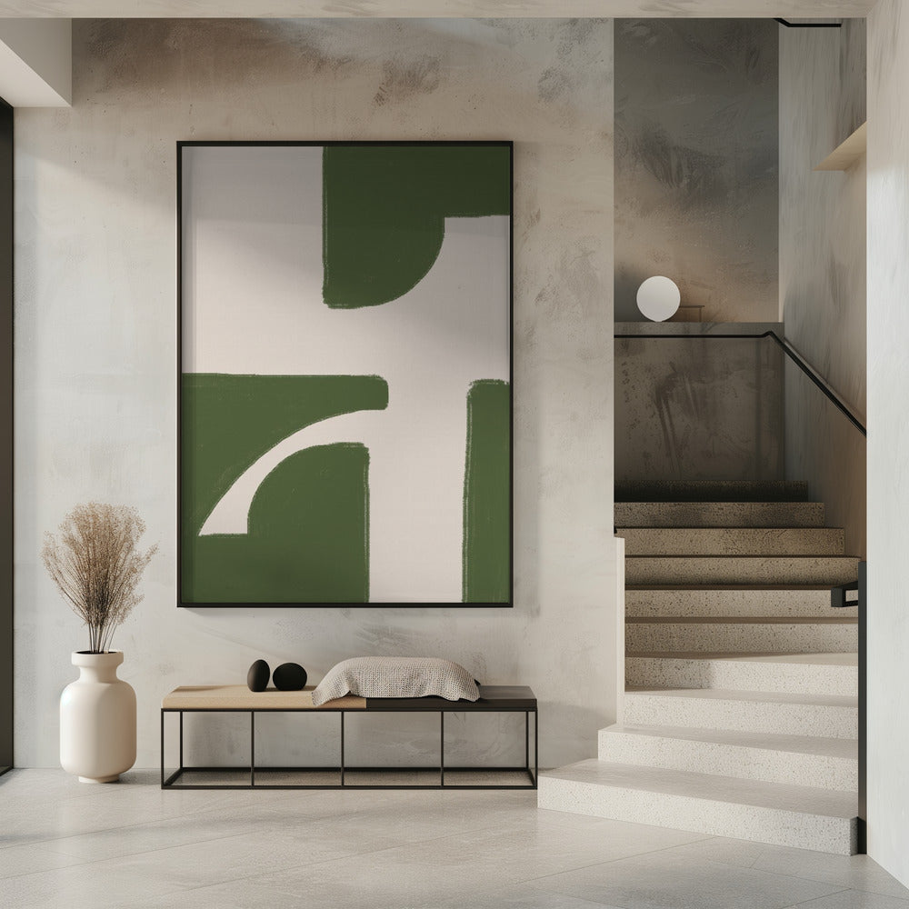 Grüner geometrischer Fluss | Poster