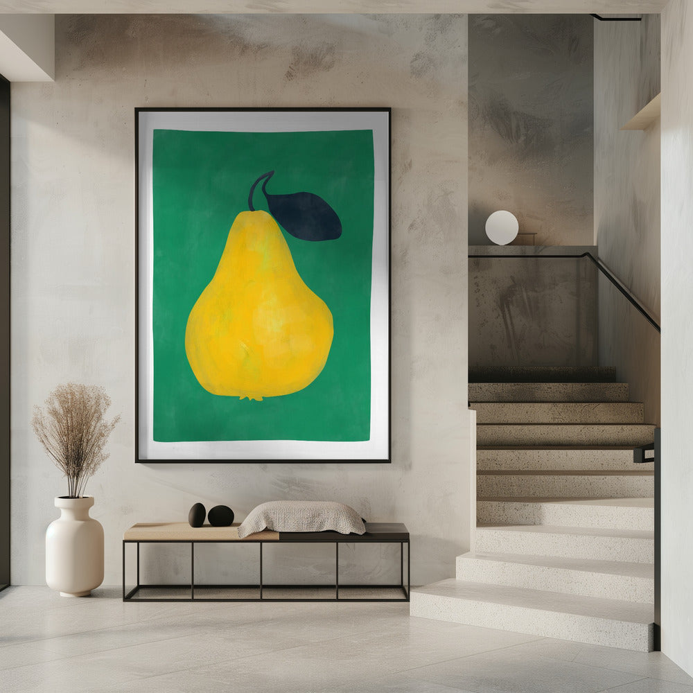 Minimalistisches Gelbes Birnen-Poster