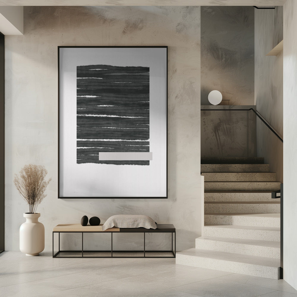 schwarze horizontale Pinselstriche | Poster
