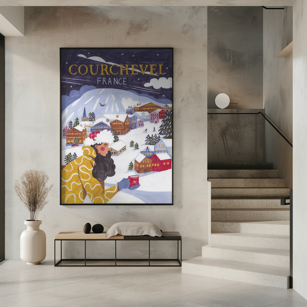 Reiseposter Frau in Frankreich, Courchevel | Poster