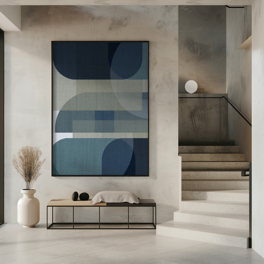 Gewebte blaue Schichten 3 | Poster