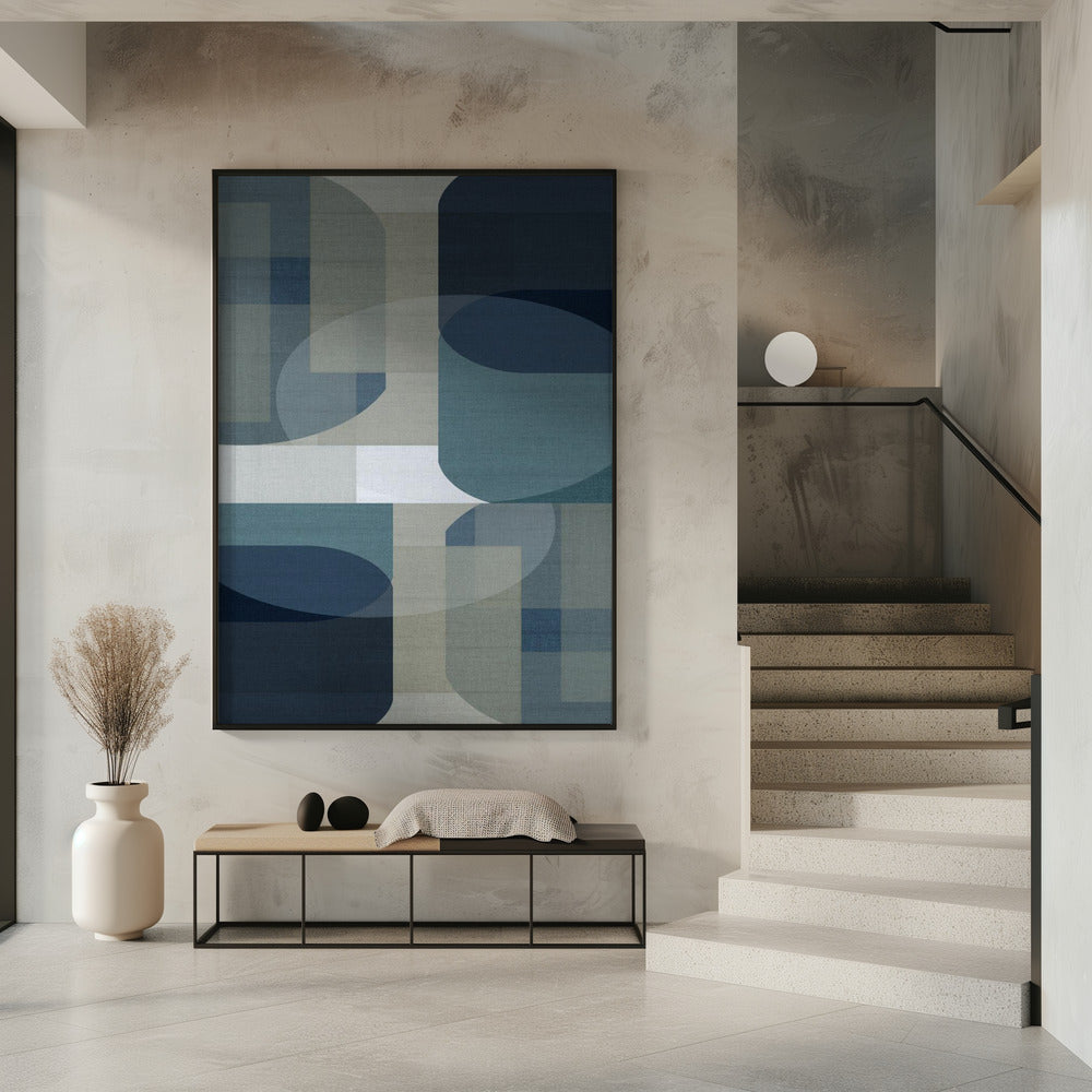 Gewebte blaue Schichten 5 | Poster