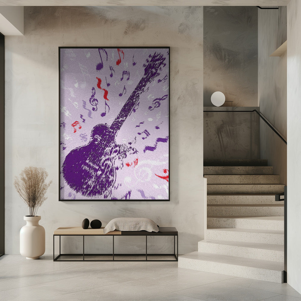E-Gitarre Pop Art Explodierendes Poster