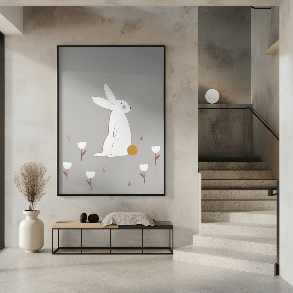 Weißes kleines Häschen | Poster