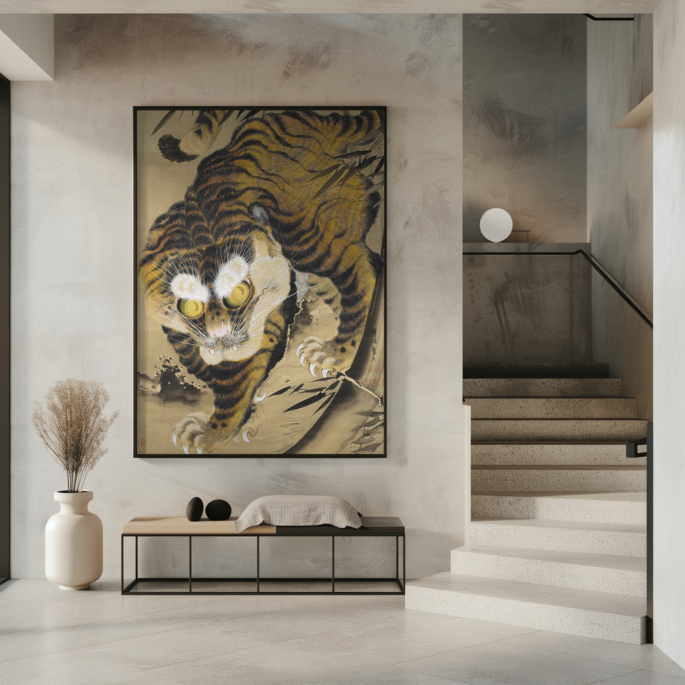 Tiger, der aus Bambus auftaucht (18. Jahrhundert) | Poster