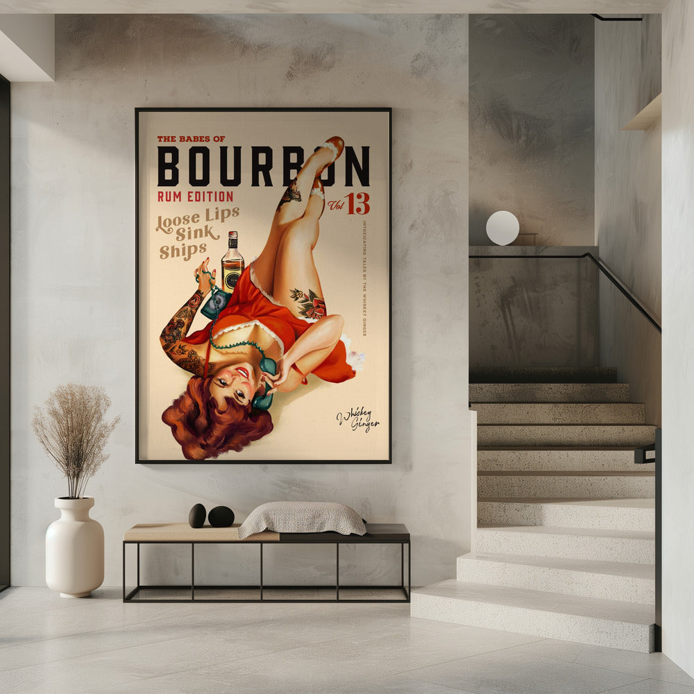 Babes of Bourbon Vol 13 Rum trinkendes Pinup-Girl-Kunst | Poster