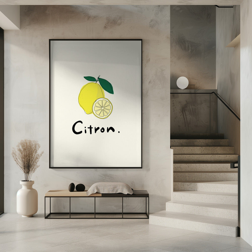 Moderne französische Obstkollektion "Zitrone / Citron" | Poster