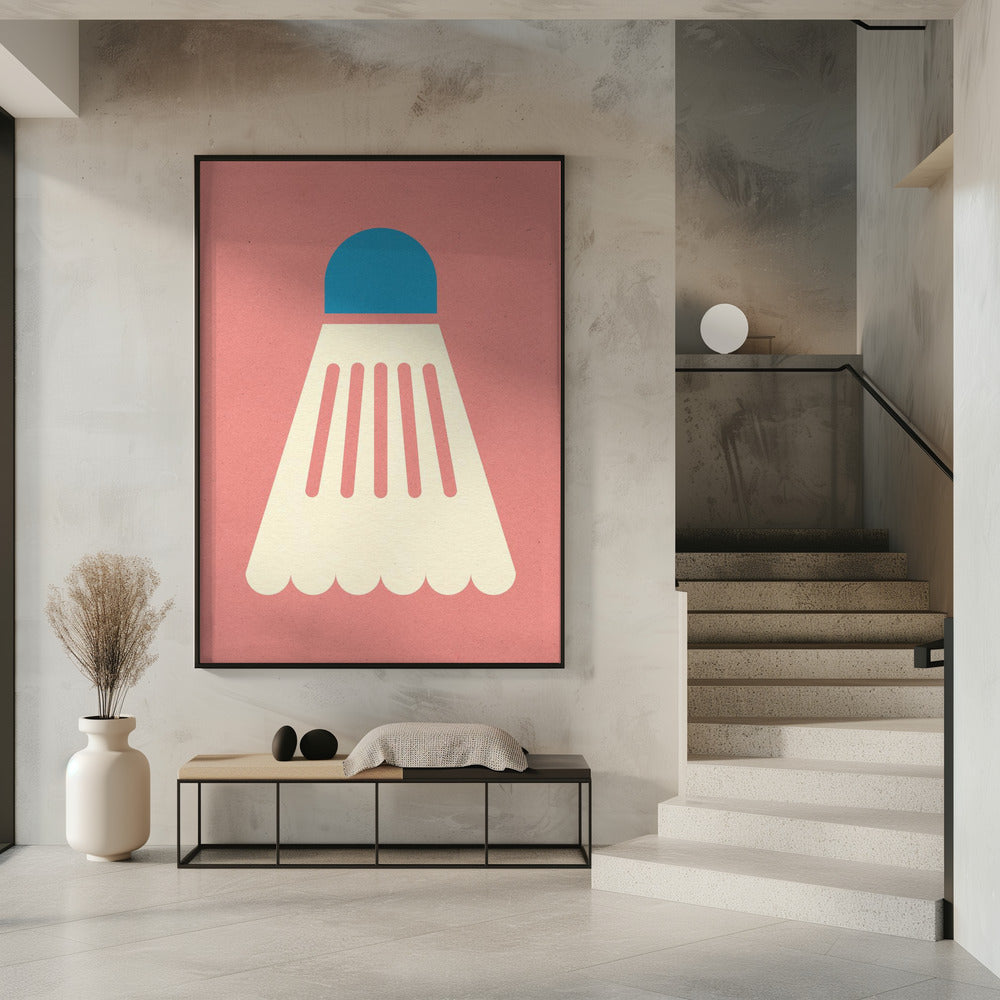 Badminton Weiß Blau | Poster