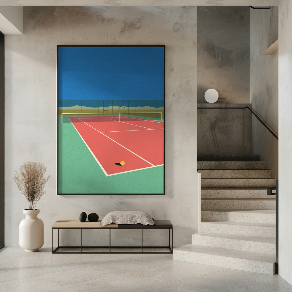 Tennisplatz in der Wüste | Poster