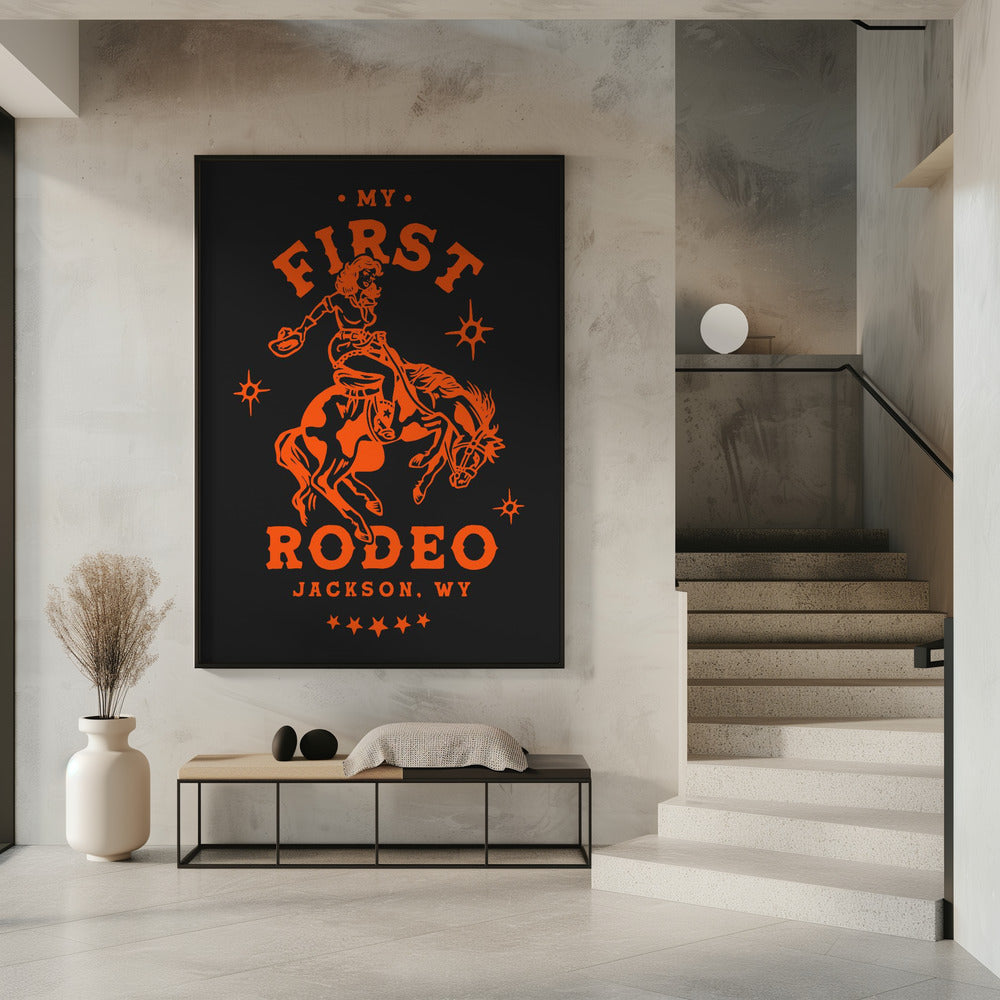 Mein erstes Rodeo Jackson Wyoming Reiten Cowgirl | Poster