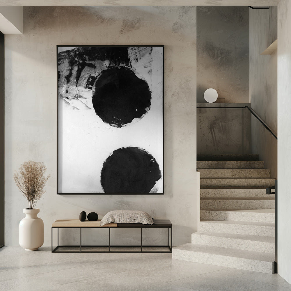 Abstrakte Punkte in Schwarz und Weiß 2 | Poster