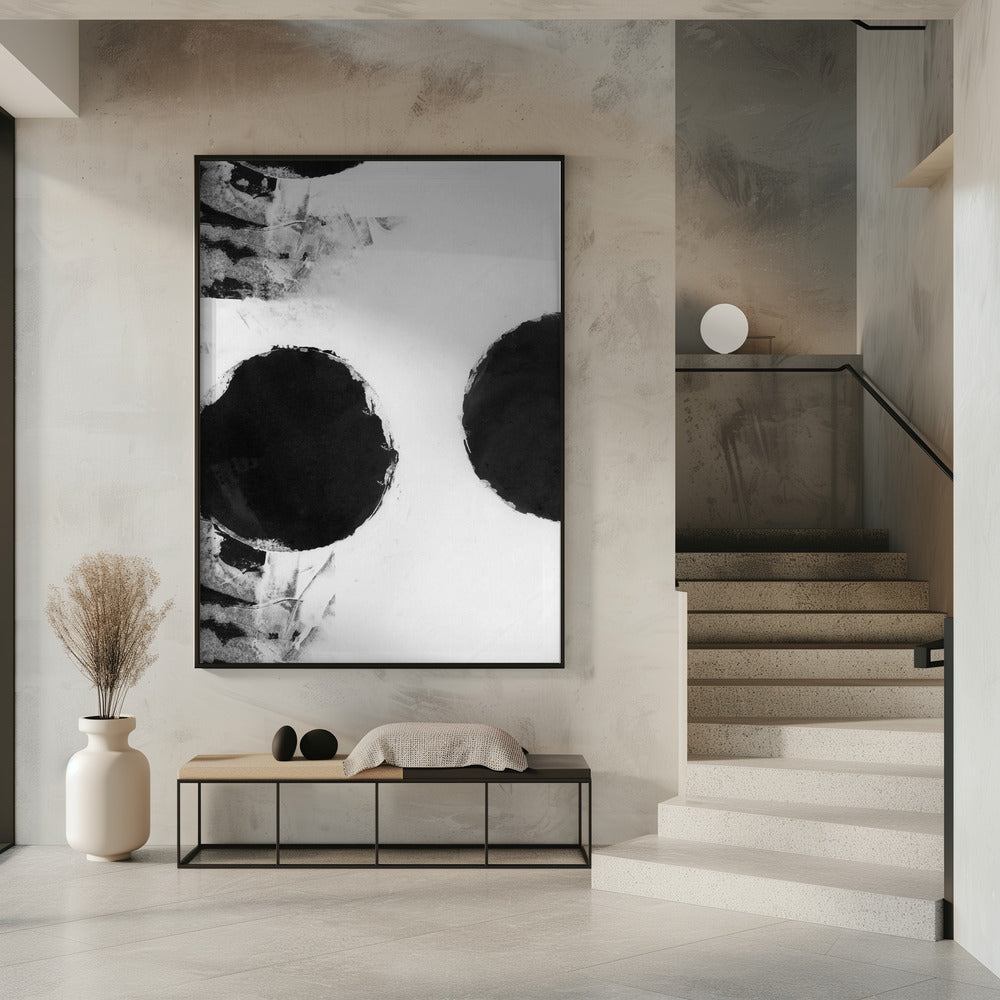 Abstrakte Punkte in Schwarz und Weiß 3 | Poster