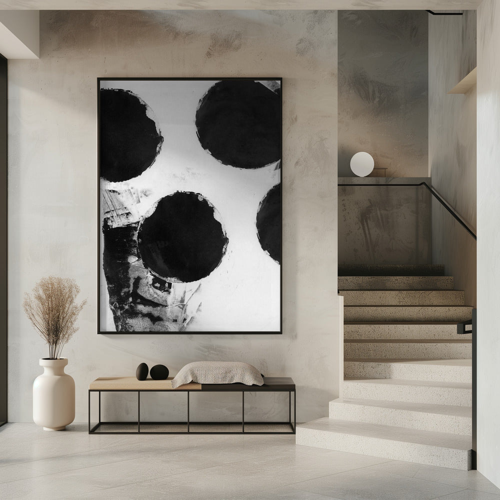 Abstrakte Punkte in Schwarz und Weiß 4 | Poster