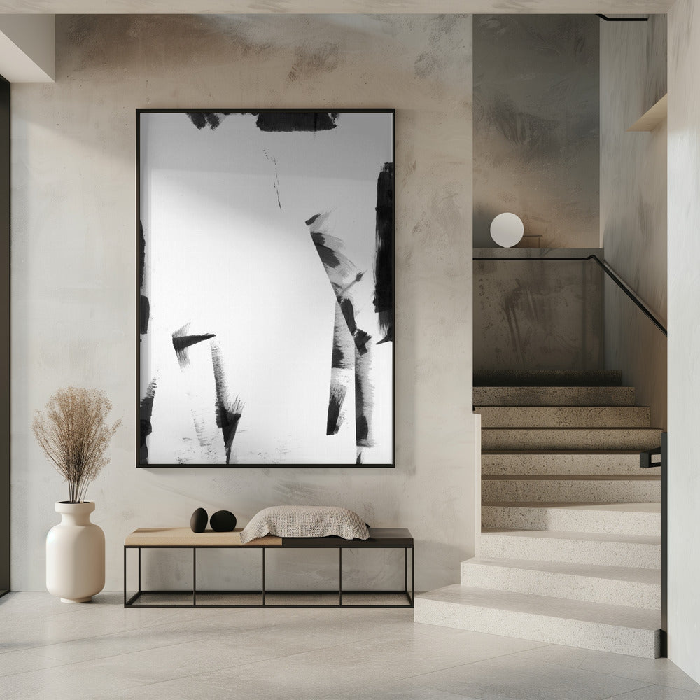 Minimalistisches Schwarz-Weiß-Abstrakt 3 | Poster