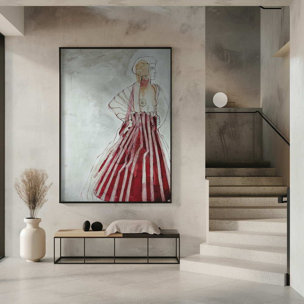 Frau in Rot | Poster