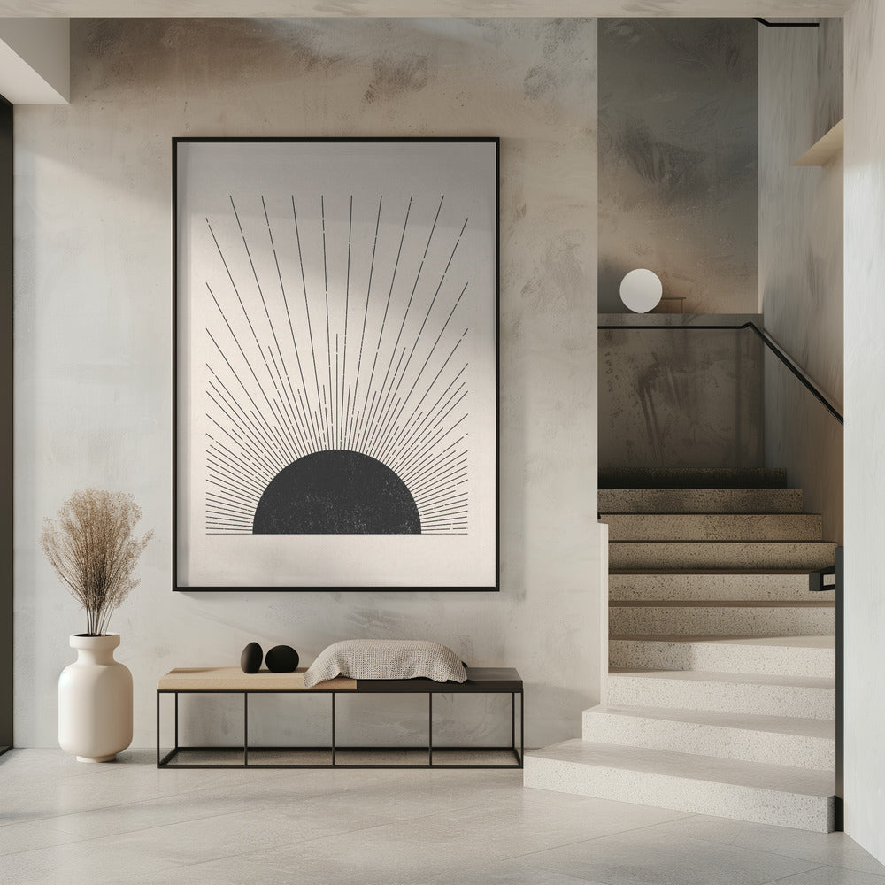 Holzschnitt Die Sonne Illustration | Poster