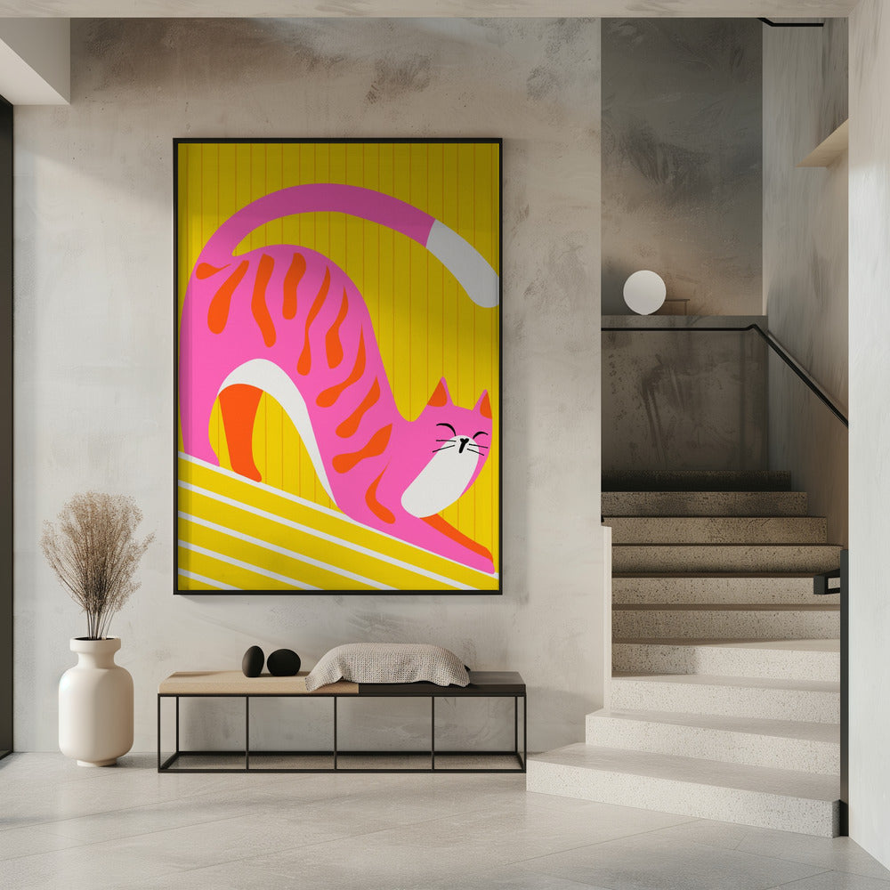 Dösende Schnurrhaare, leuchtende, entzückende Katze | Poster