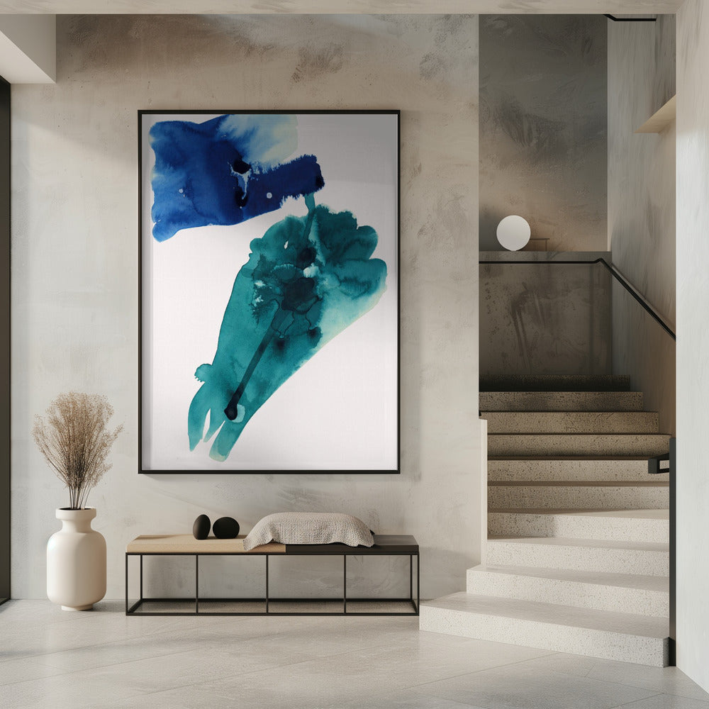 Abstrakte Aquarell-Lavierungen Formen 1 | Poster