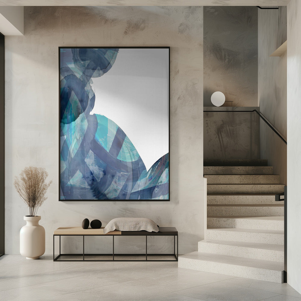 Blaue abstrakte Wirbel 1 | Poster