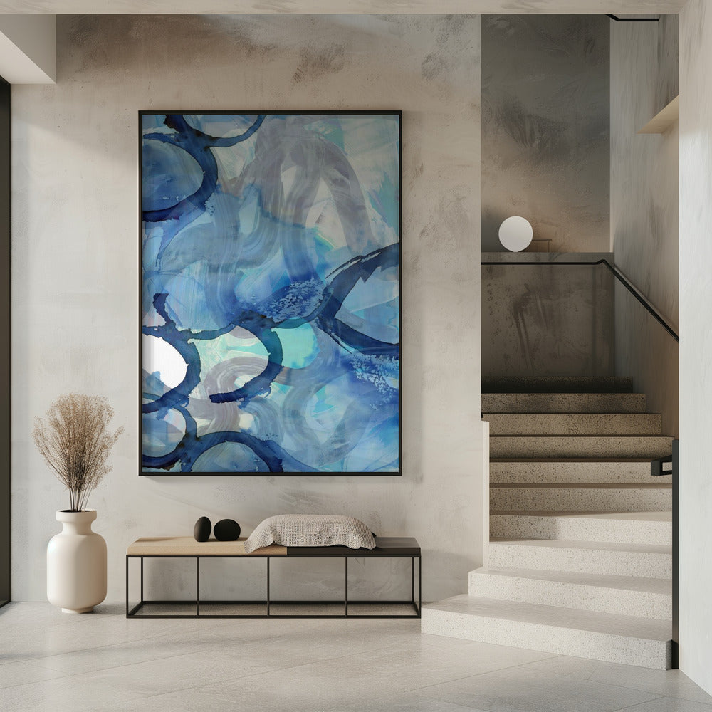 Blaue abstrakte Wirbel 2 | Poster