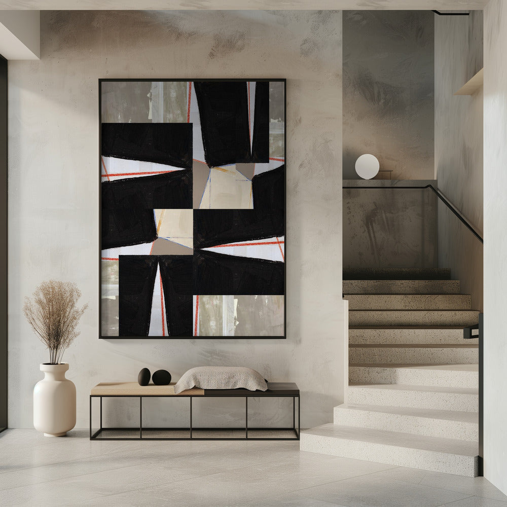 Abstraktes schwarzes Puzzle 1 | Poster