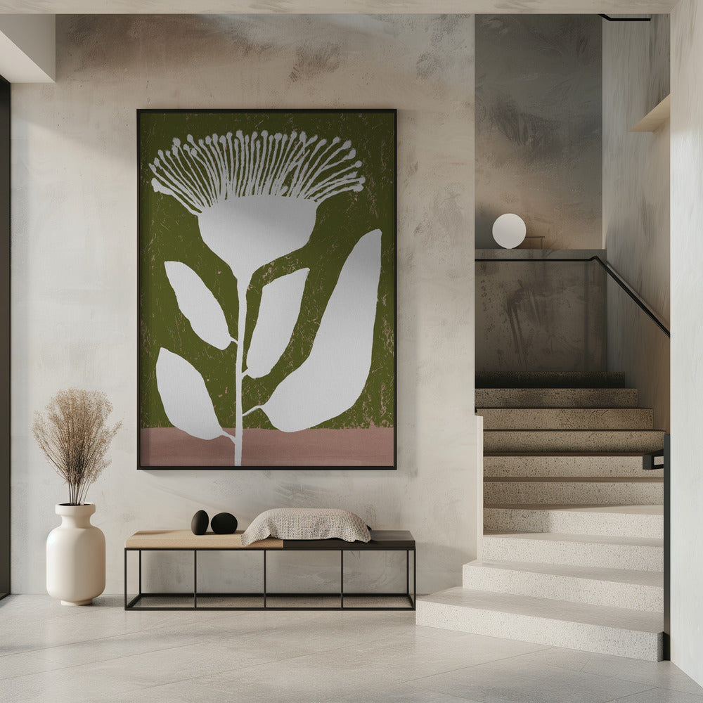 Botanical Design Of A Flower Against | Poster