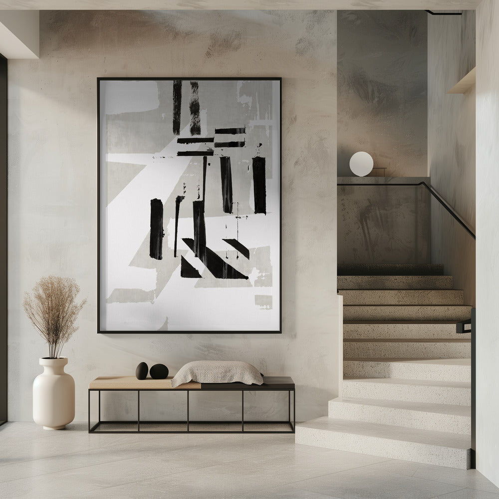Grey &amp; Black Art Print No 1 | Poster