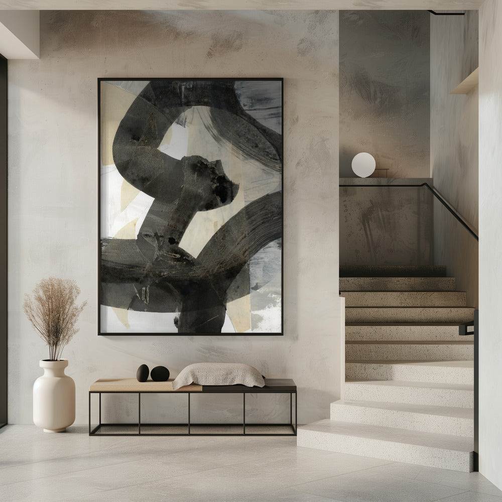 Abstract Hammered Black Neutral 1 | Poster