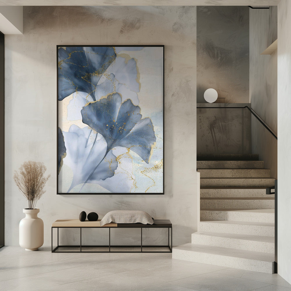 Blaue Ginkgoblätter 2 | Poster