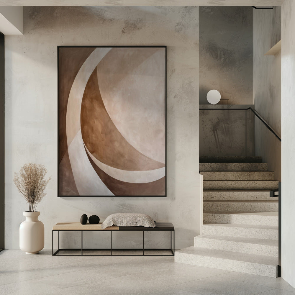 Abstrakte Kunst Beige Braun Geo Abstrakt | Poster