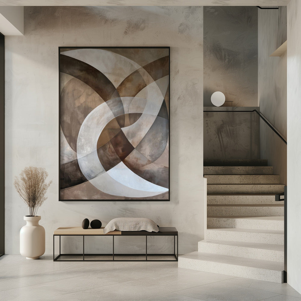 Abstrakte Kunst Beige Braun Geo Abstrakt | Poster