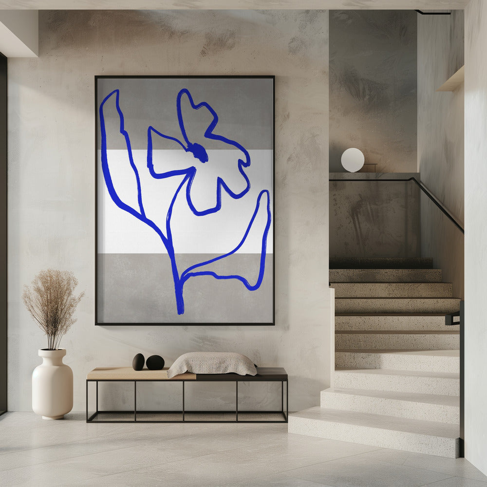Blue Line Blossom | Poster