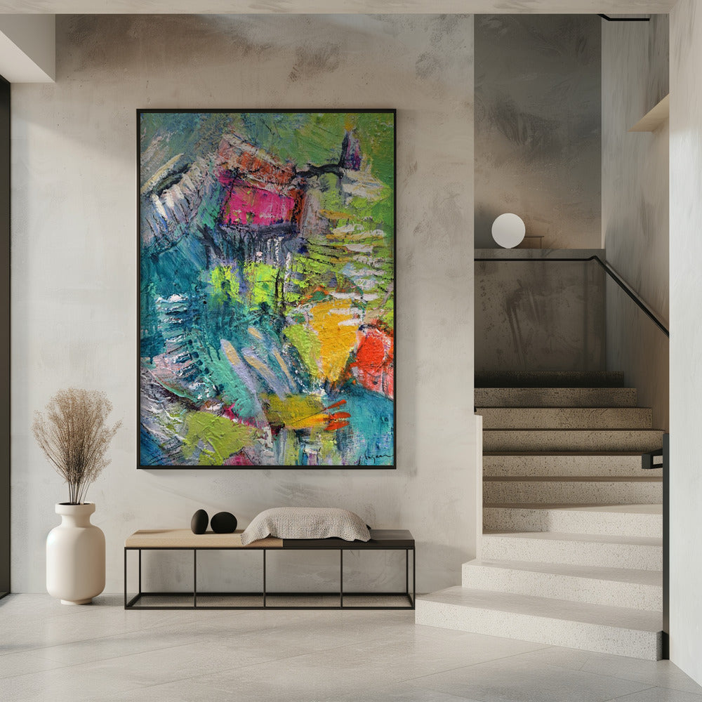 Expressionistisches buntes abstraktes Poster