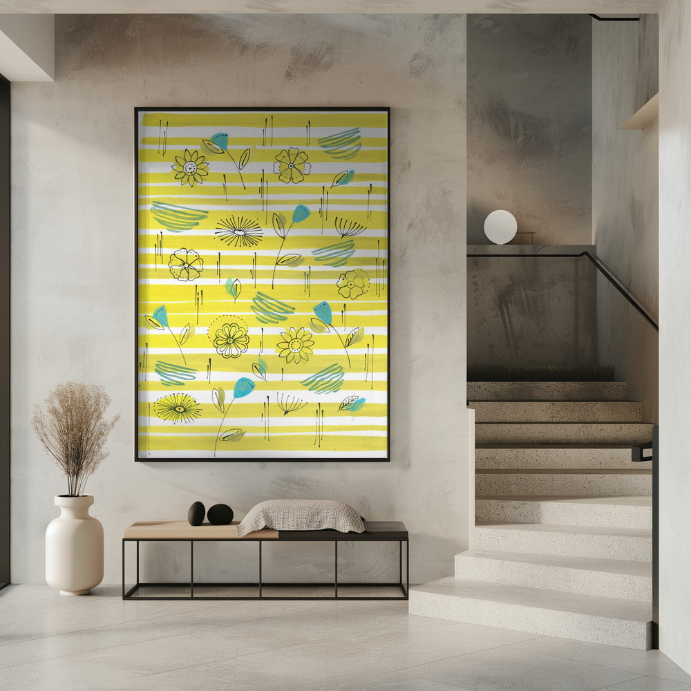 Streifen und Blumen | Poster