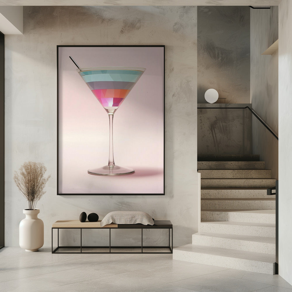 Gestreifter Martini | Poster