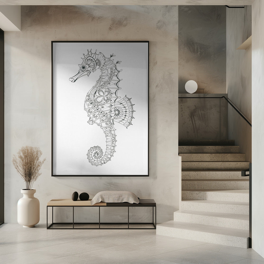 Verziertes Seepferdchen-Design | Poster