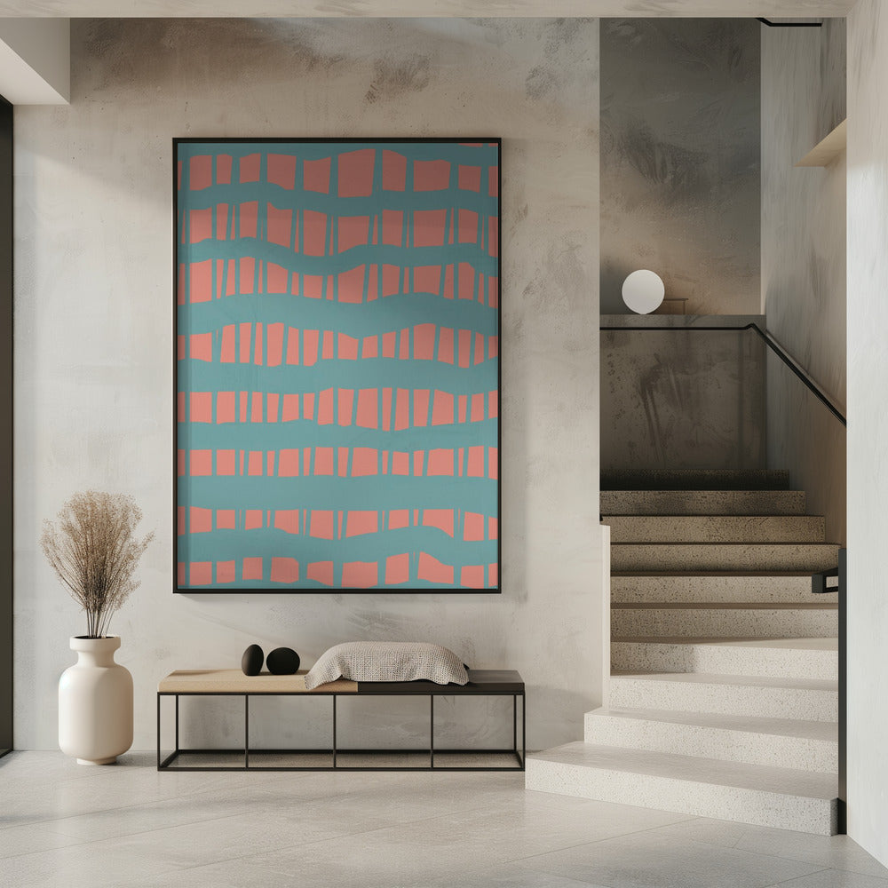 Turquoise &amp; Coral Abstraction 5 | Poster