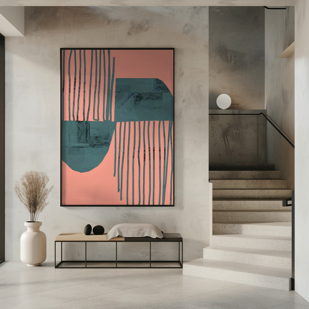 Turquoise &amp; Coral Abstraction 6 | Poster