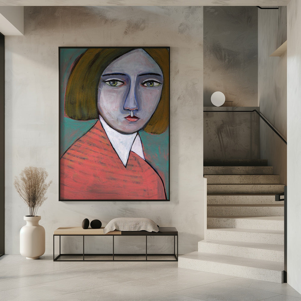 Dame im Melonenpullover | Poster