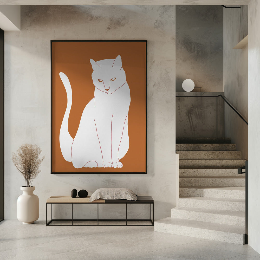 Weiße und orange Katze | Poster