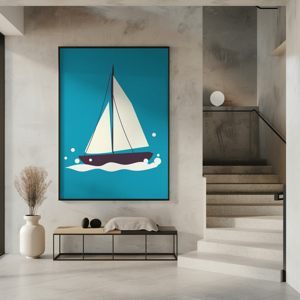 Segelboot auf dem Meer | Poster