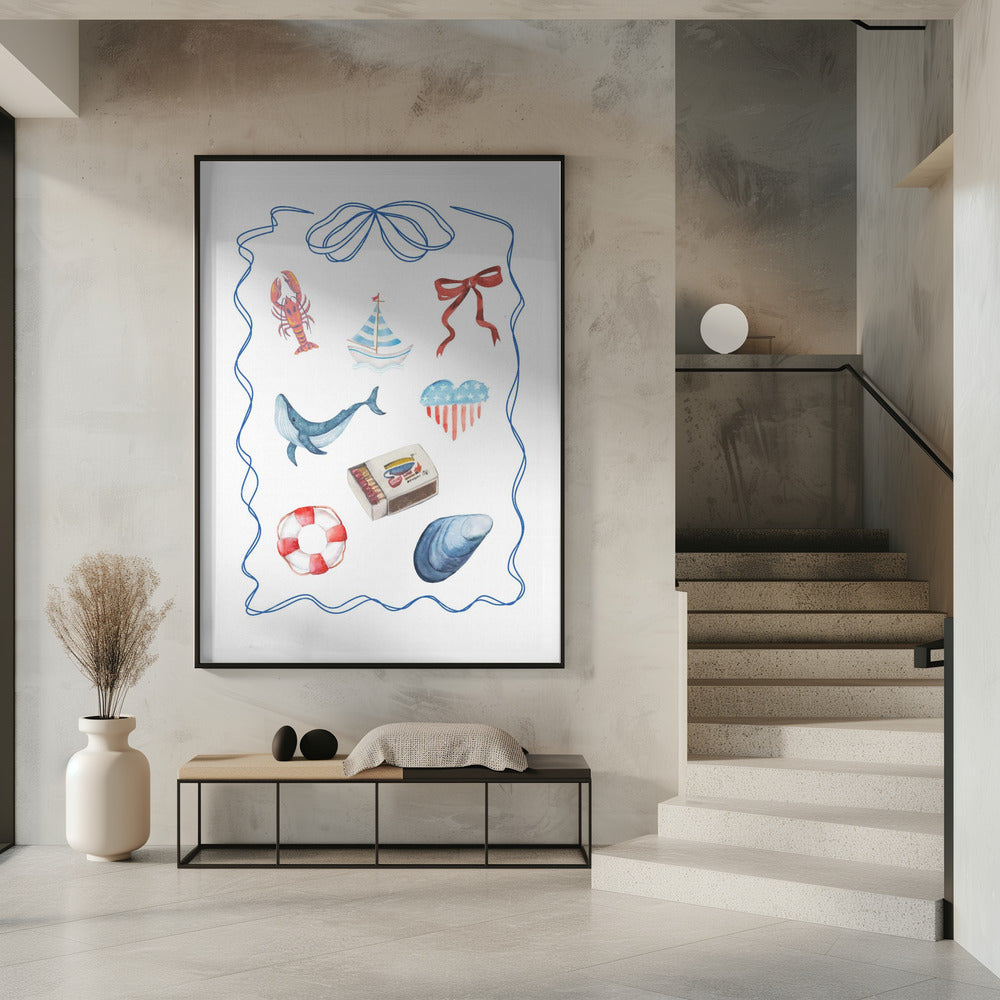 Maritimes Aquarell-Kunstwerk | Poster