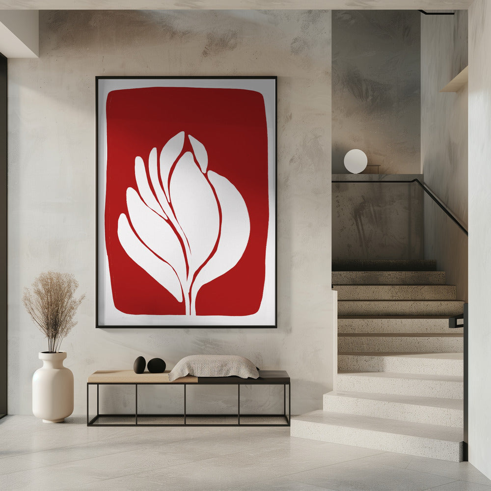 Weiße Blütensilhouette | Poster