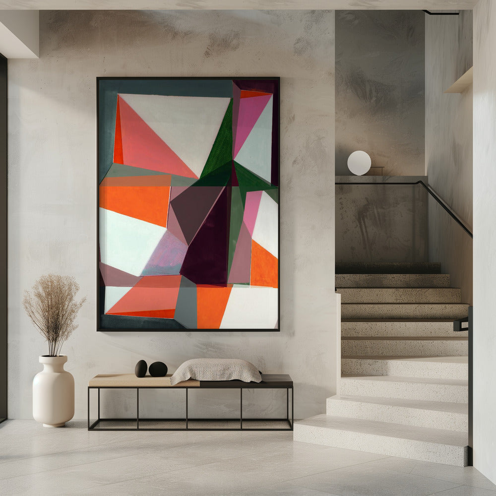 Geometrisches Abstrakt in leuchtenden Farbtönen | Poster