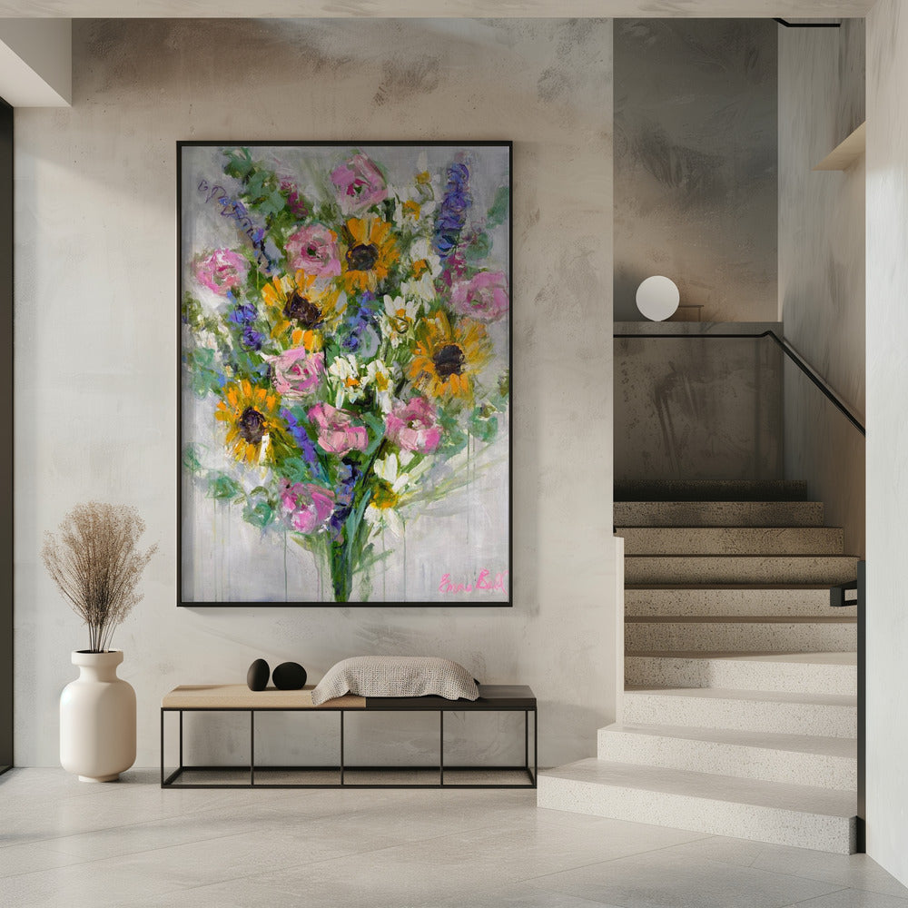 Lebendiger Sonnenblumenstrauß | Poster