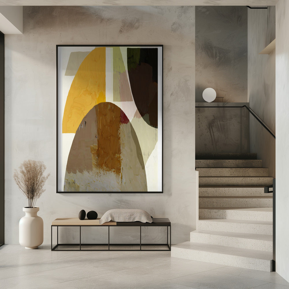 Kräftige geometrische Formen in Erdtönen | Poster