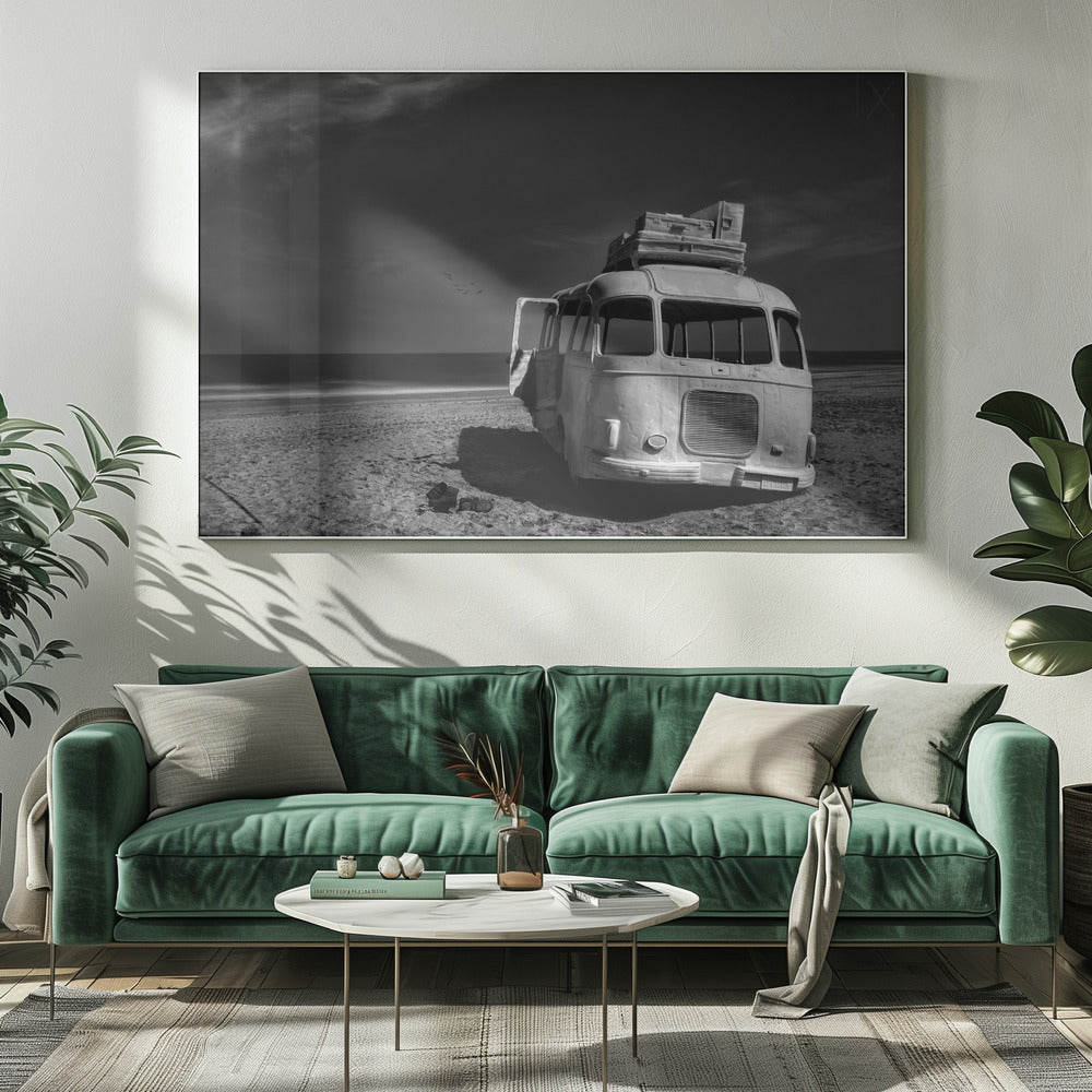 Gestrandeter Bus | Leinwand