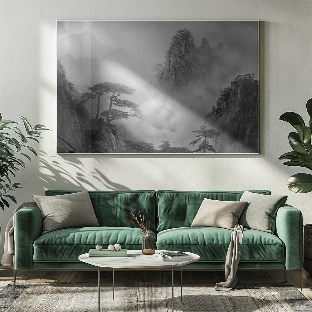 Huang Shan Im Nebel | Leinwand