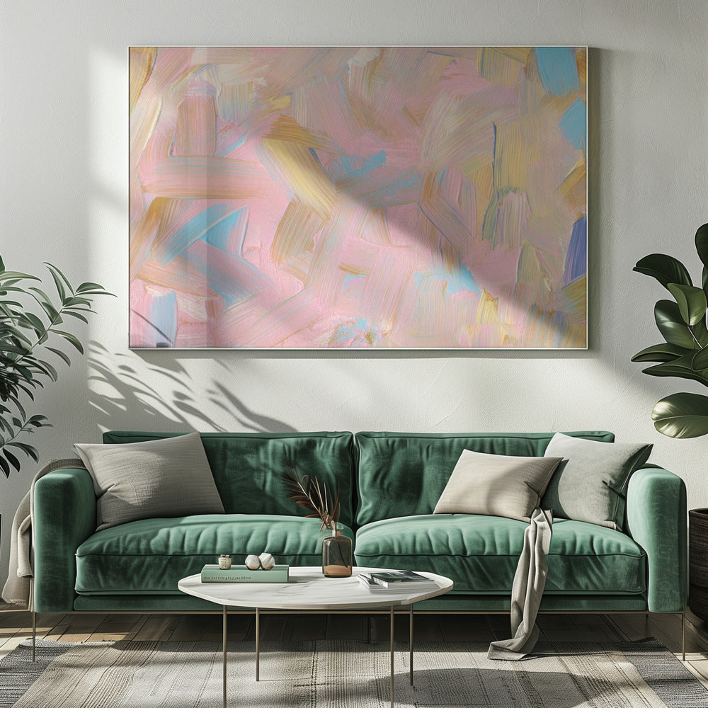 Lebendige Pinselstriche in Pastelltönen | Leinwand